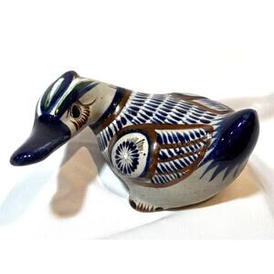 Vintage Mexican folk Art Pottery Duck signed los Cabo’s tostado hand painted